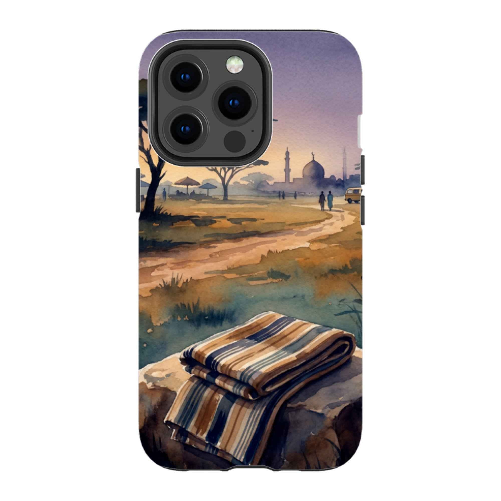 Aso-Oke Accent in the Landscape by Tobi Akinyemi - iPhone Tough Case