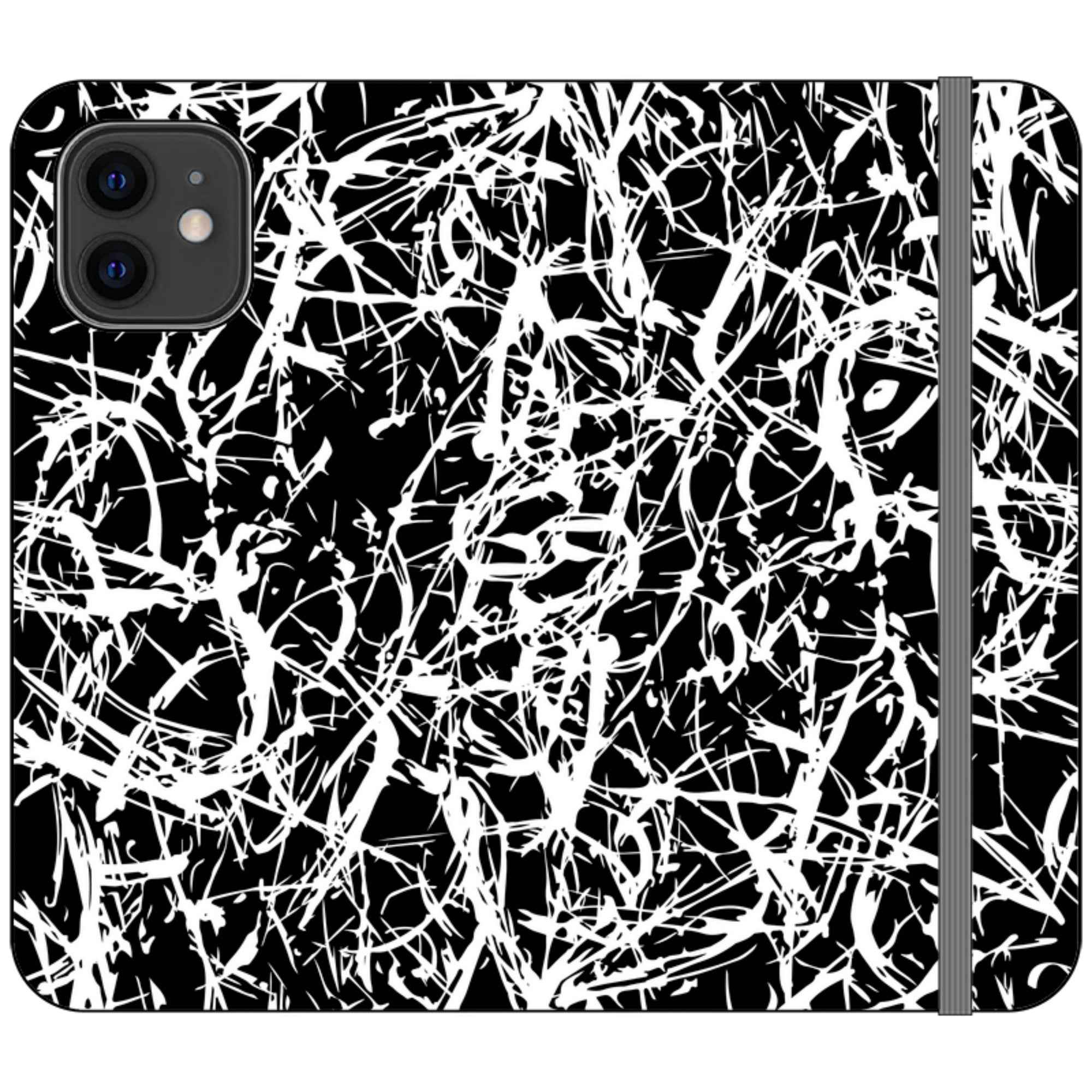 Black-White Grunge — iPhone 12 Wallet Case — Finnaij