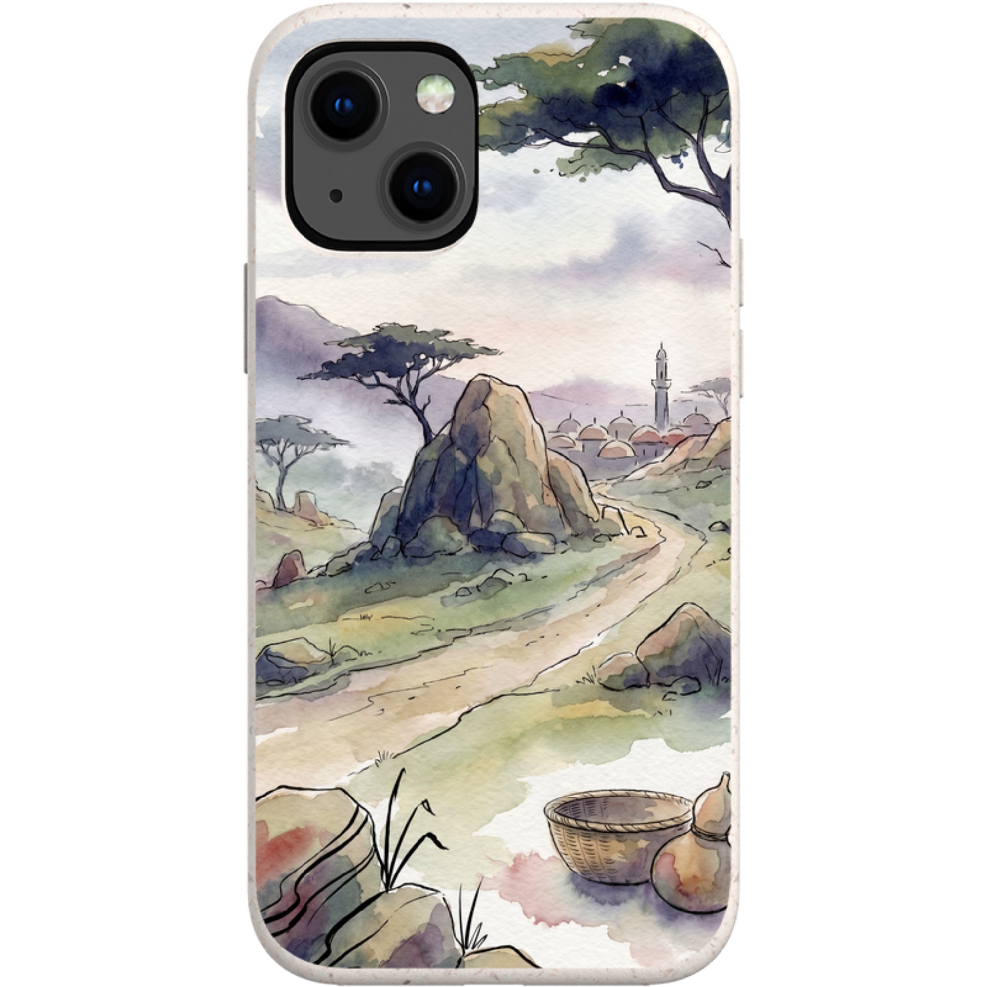Jos Plateau Cool Light by Tobi Akinyemi — iPhone 13 Mini iPhone Bio-degradable Case — Finnaij
