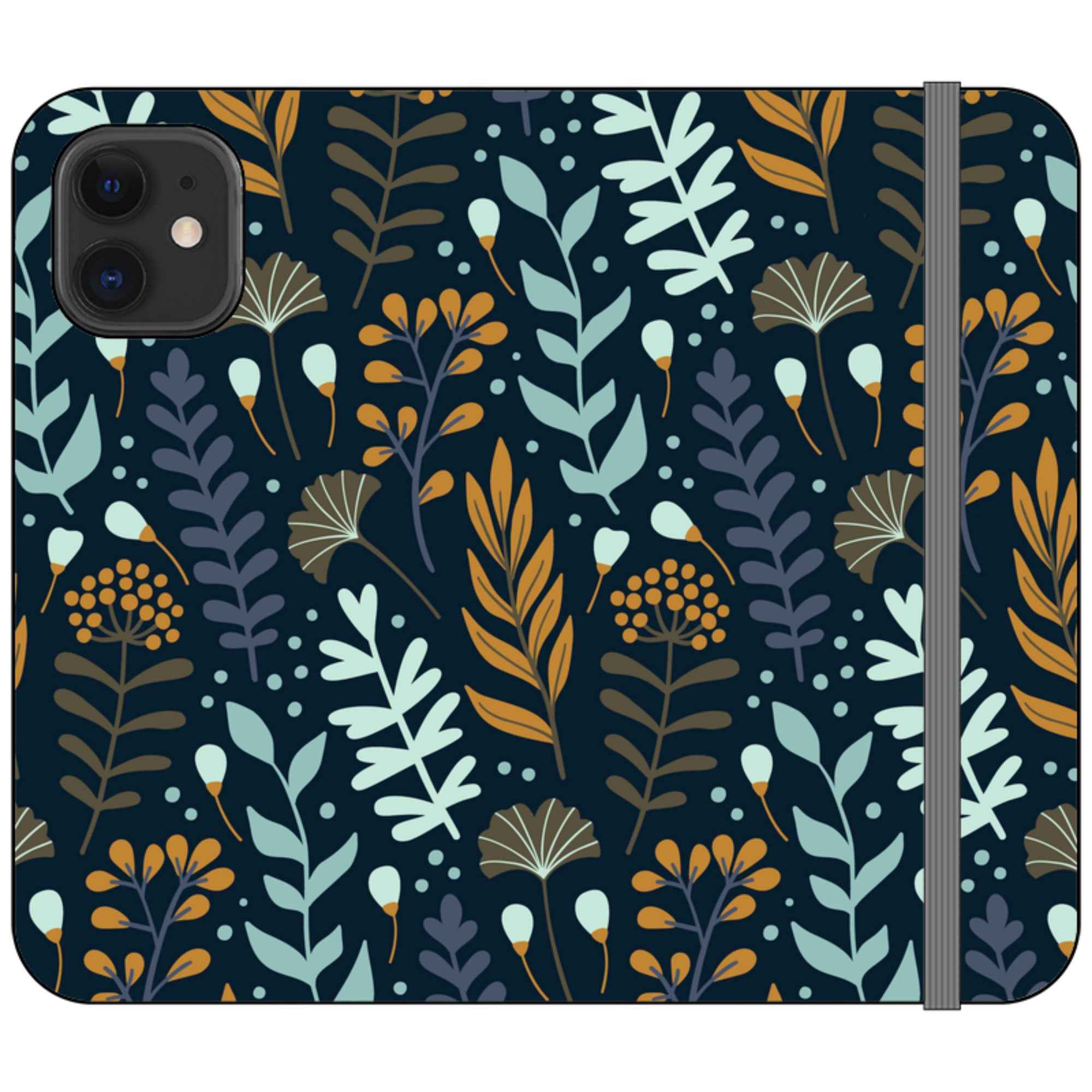 Wild Floral Vegan Leather — iPhone 12 Mini Wallet Case — Finnaij
