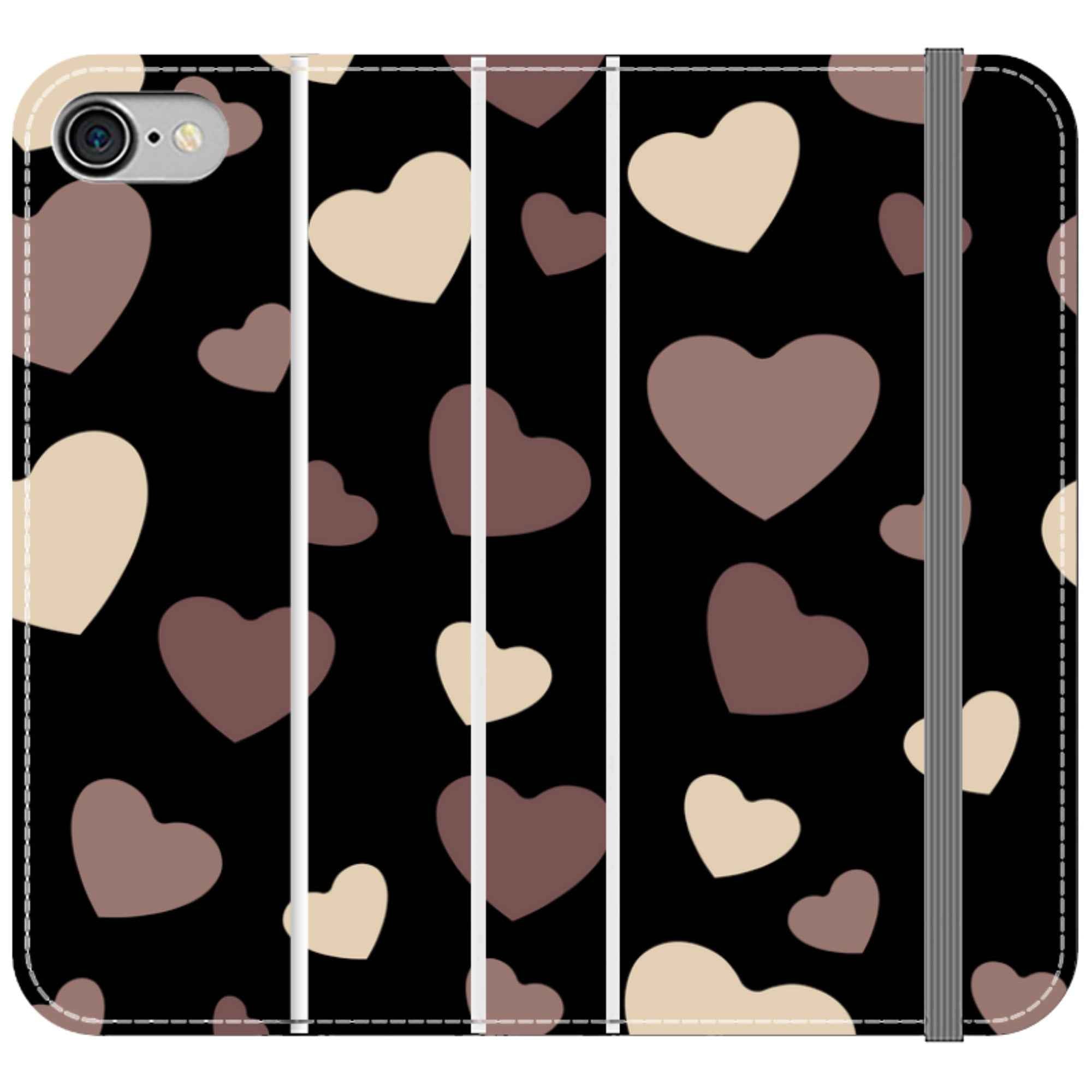 White & Black Hearts Vegan Leather — iPhone SE2 (2020) Wallet Case — Finnaij