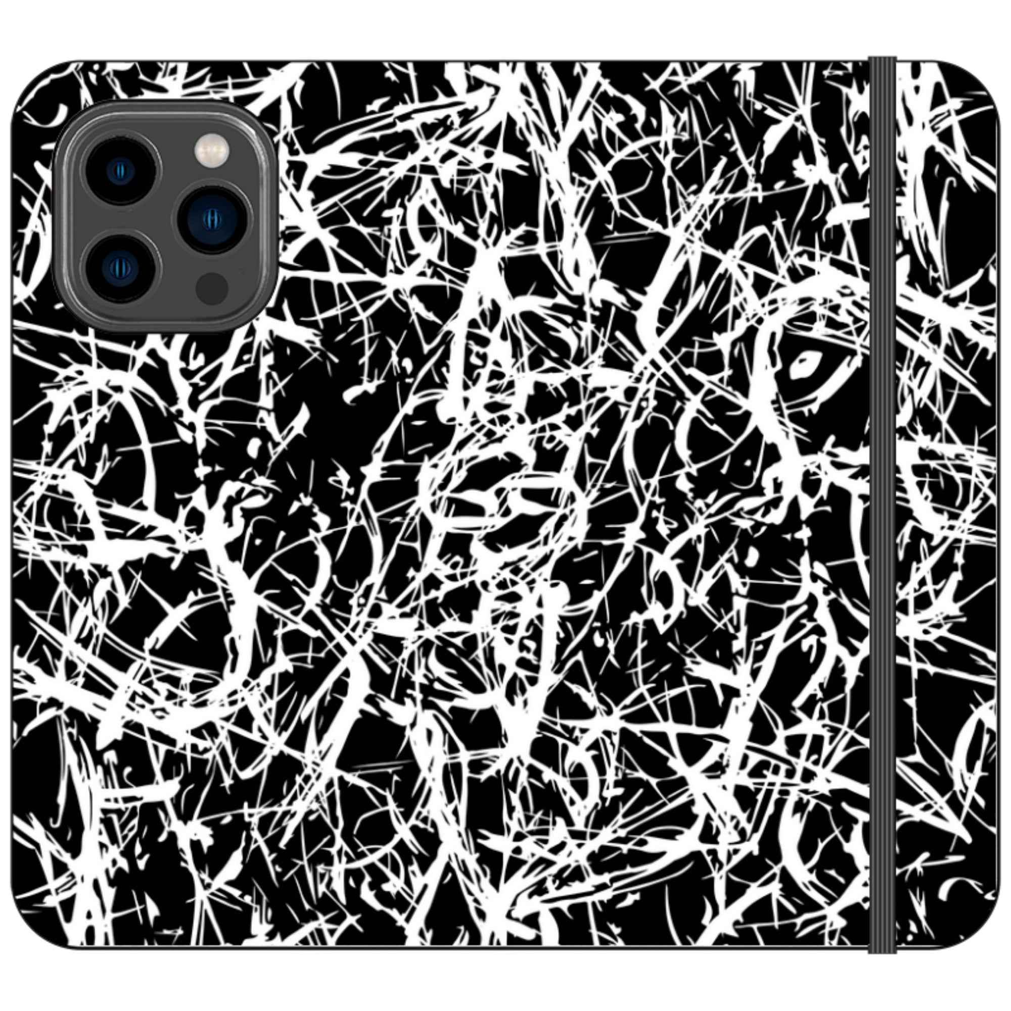 Black-White Grunge — iPhone 14 Pro Max Wallet Case — Finnaij
