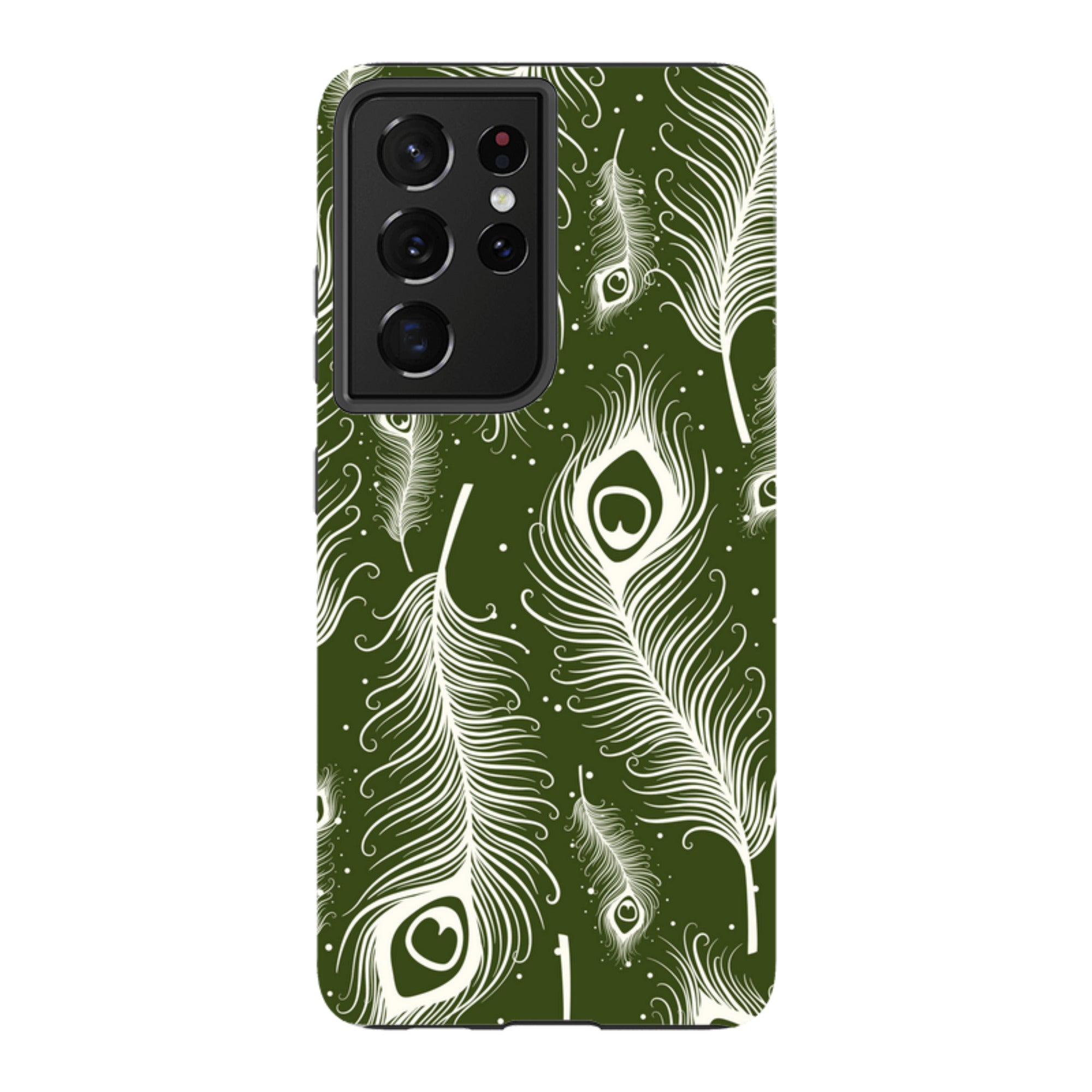 Feathers in Bloom Army Green — Samsung Galaxy Tough Case — Finnaij