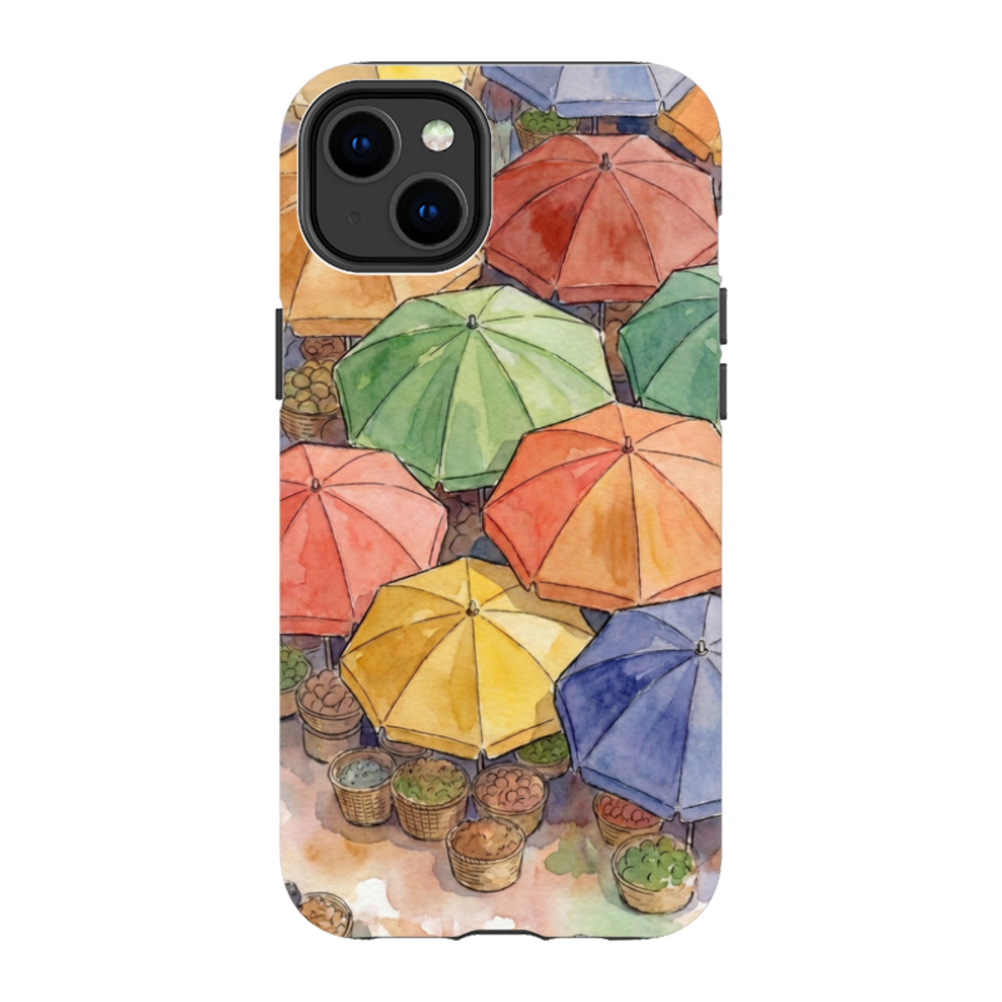 Market Umbrellas from Above by Tobi Akinyemi - iPhone Tough Case