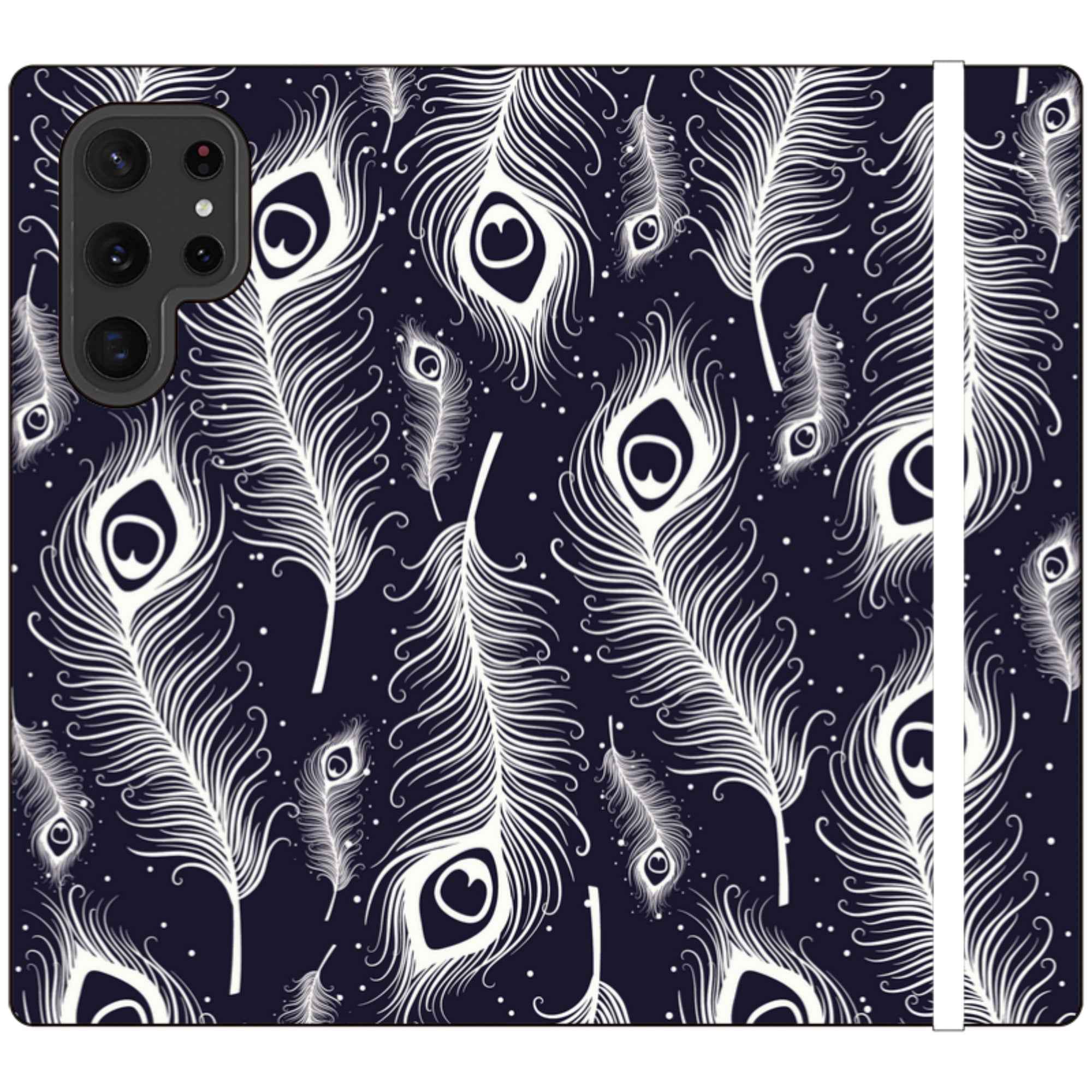 Feathers in Bloom — Apple Vegan Leather Folio Wallet Case — Finnaij
