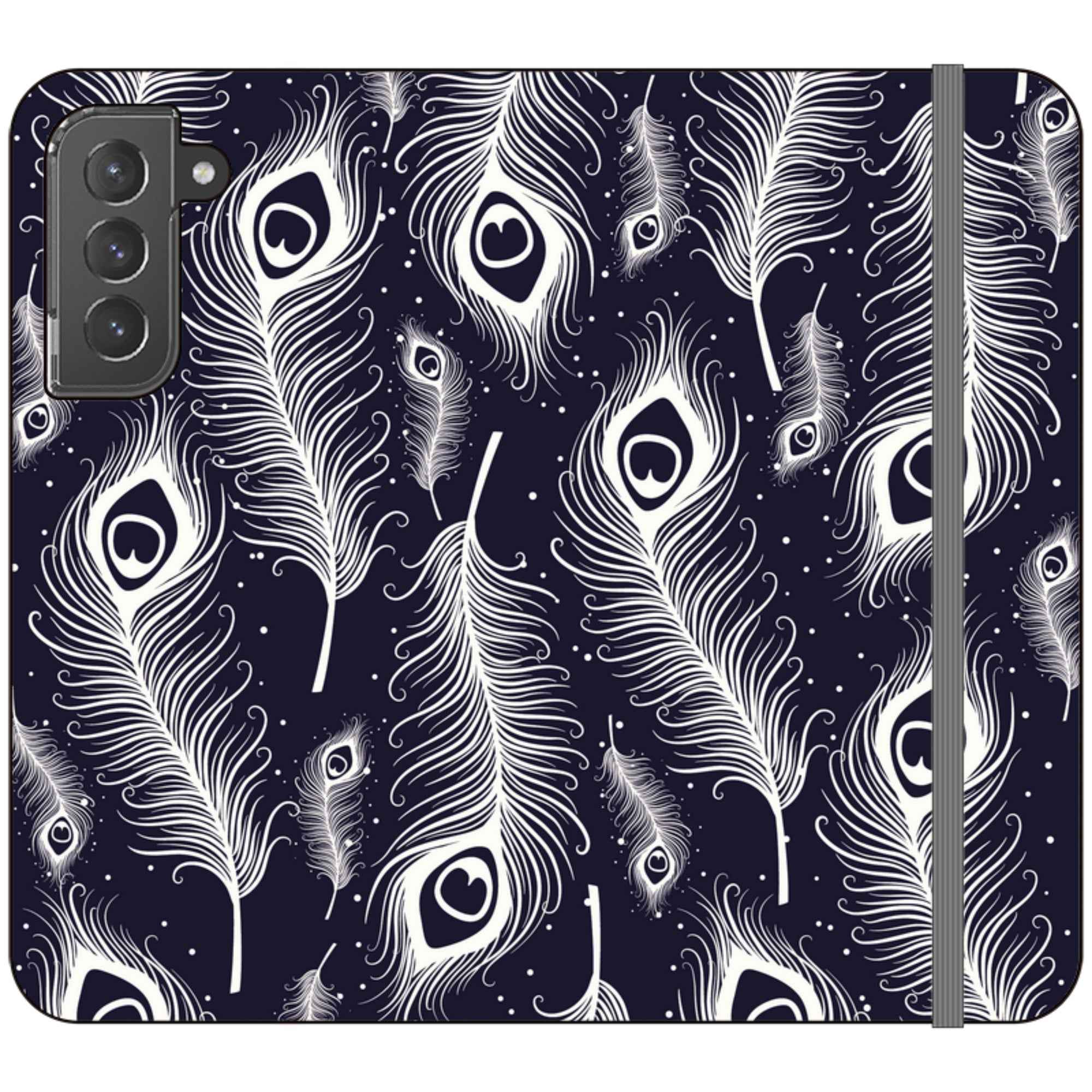 Feathers in Bloom — Apple Vegan Leather Folio Wallet Case — Finnaij