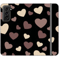 White & Black Hearts Vegan Leather — S21 Wallet Case — Finnaij