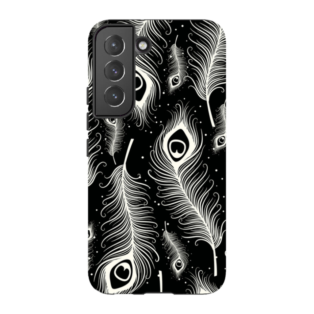 Feathers in Bloom Black — S22 Tough Case — Finnaij