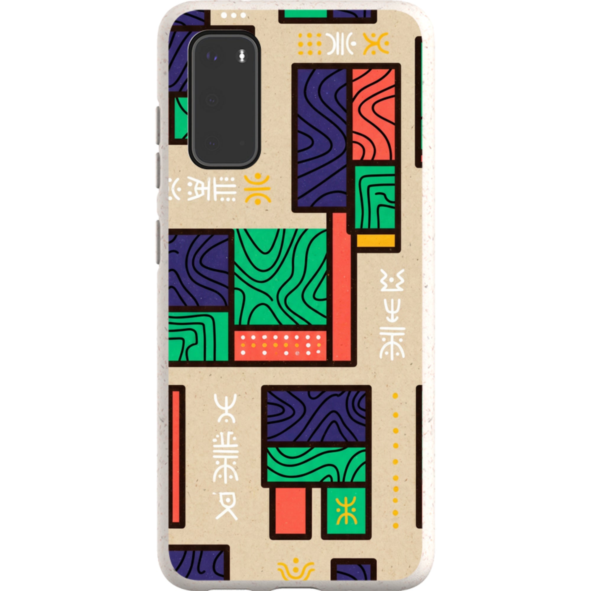 Ankara Blocks on Sand by Ada Okoye — Galaxy Bio-degradable Case for Samsung Galaxy — Finnaij