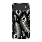Feathers in Bloom Black — iPhone Air Magsafe Tough Case — Finnaij