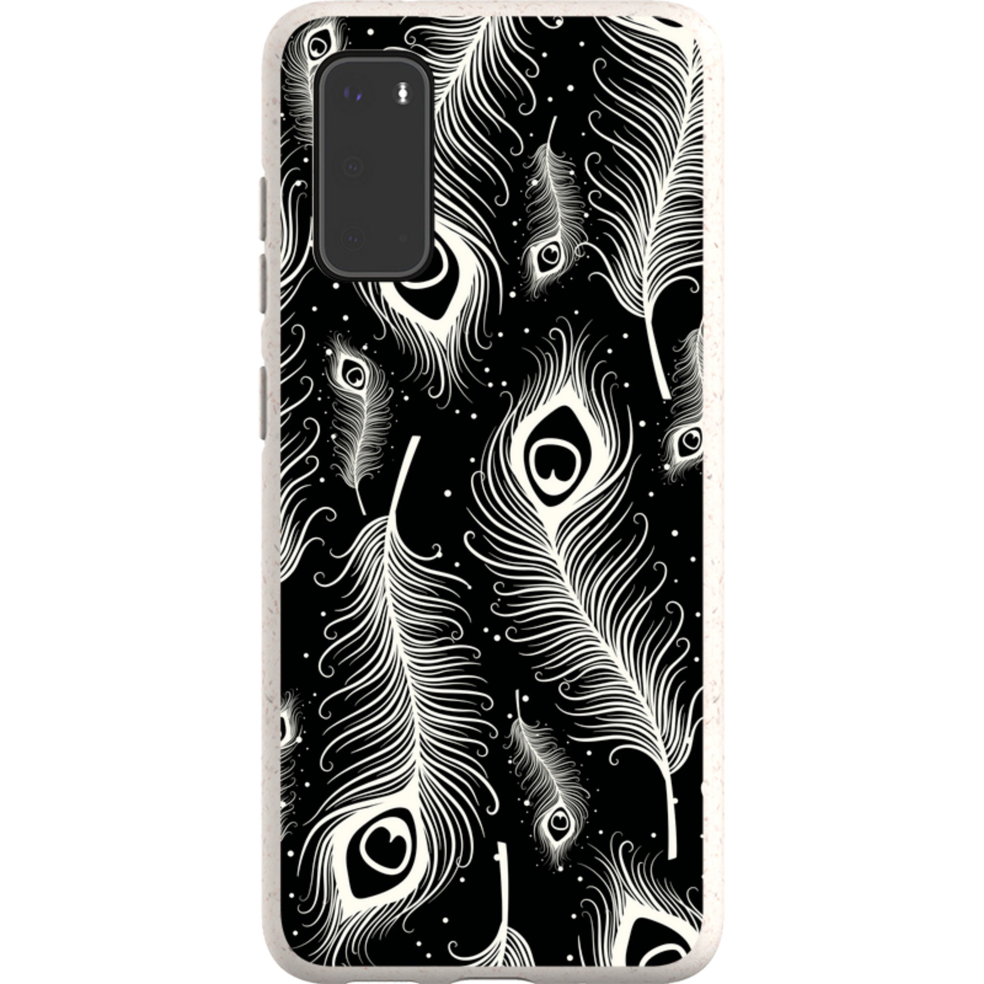 Feathers in Bloom Black — Samsung Galaxy Bio-degradable Case — Finnaij