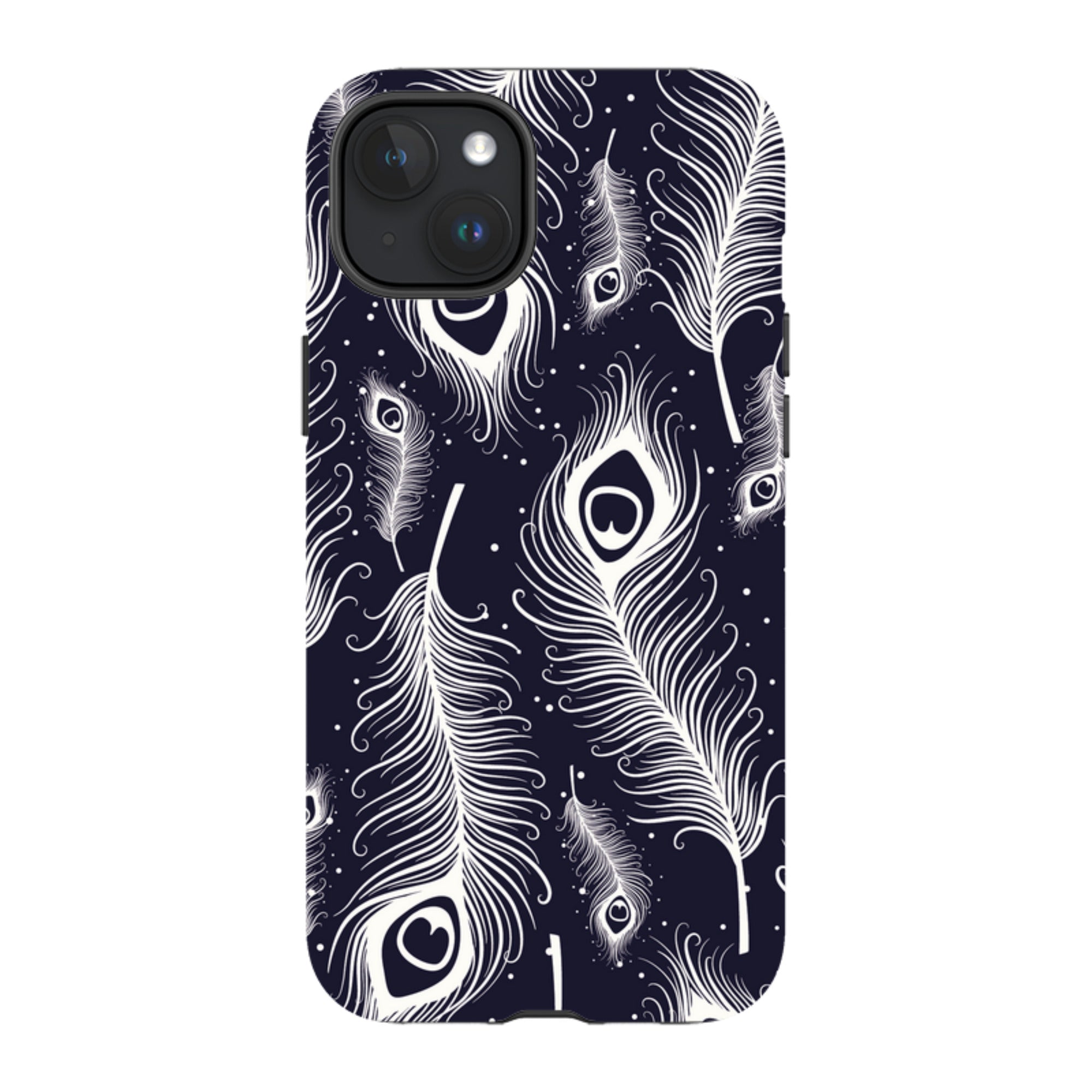 Feathers in Bloom — iPhone 15 Plus Magsafe Tough Case — Finnaij