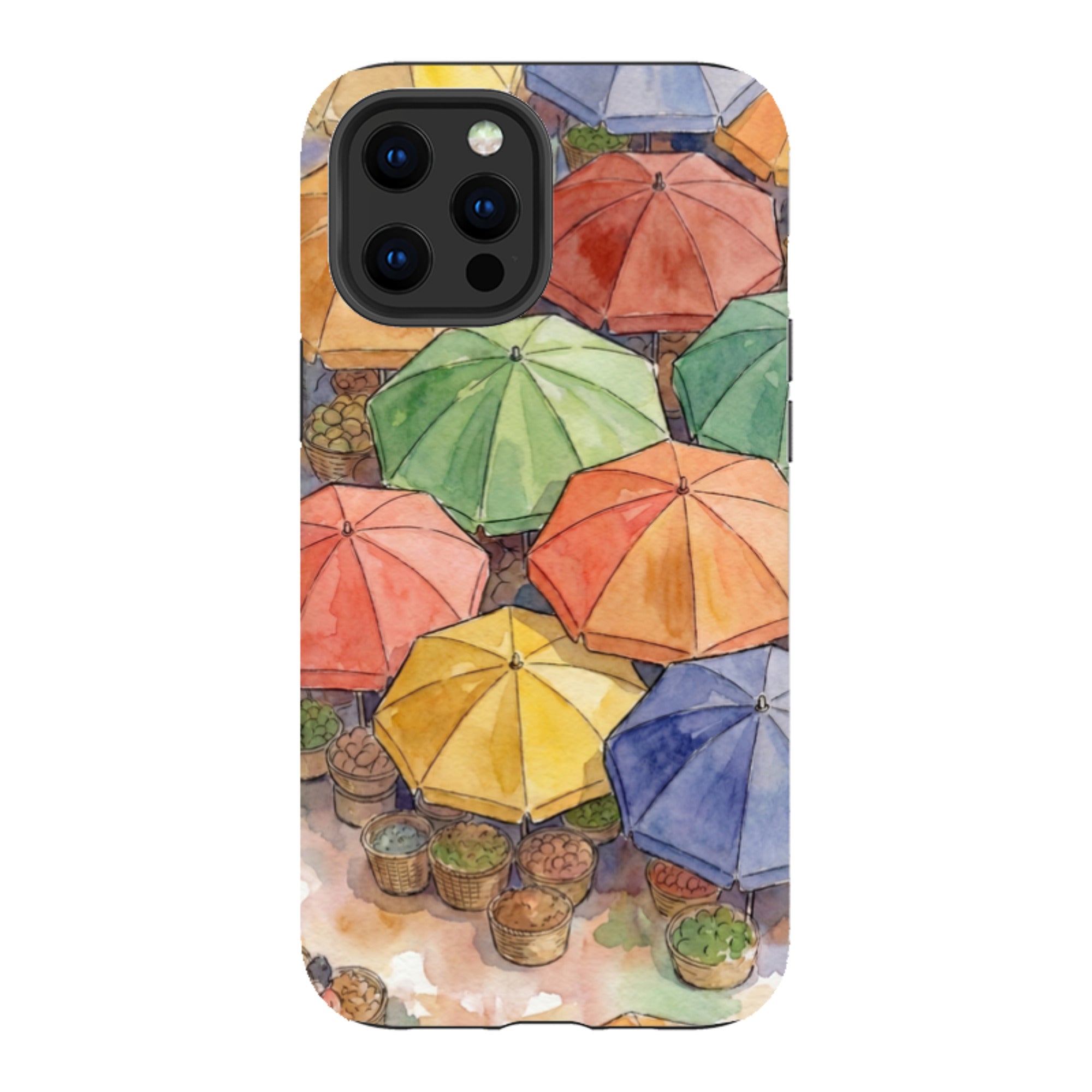 Market Umbrellas from Above by Tobi Akinyemi - iPhone Tough Case