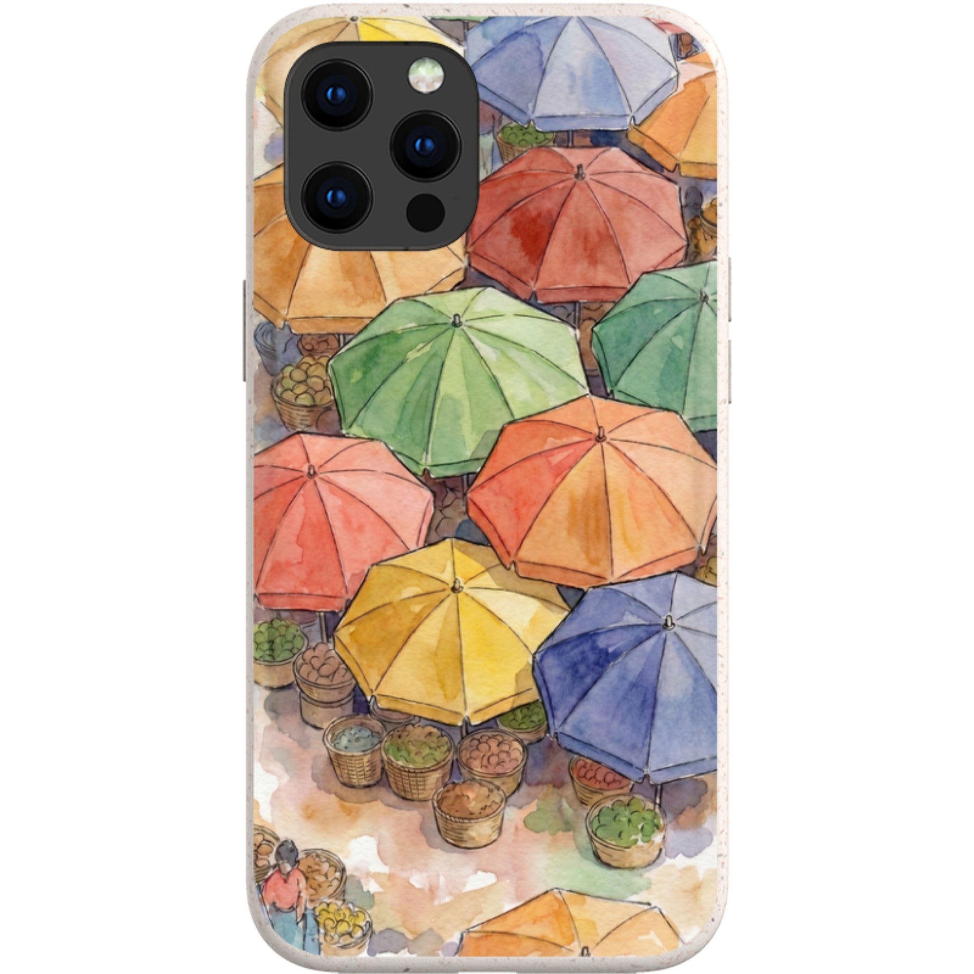 Market Umbrellas from Above by Tobi Akinyemi — iPhone 13 Pro Max iPhone Bio-degradable Case — Finnaij