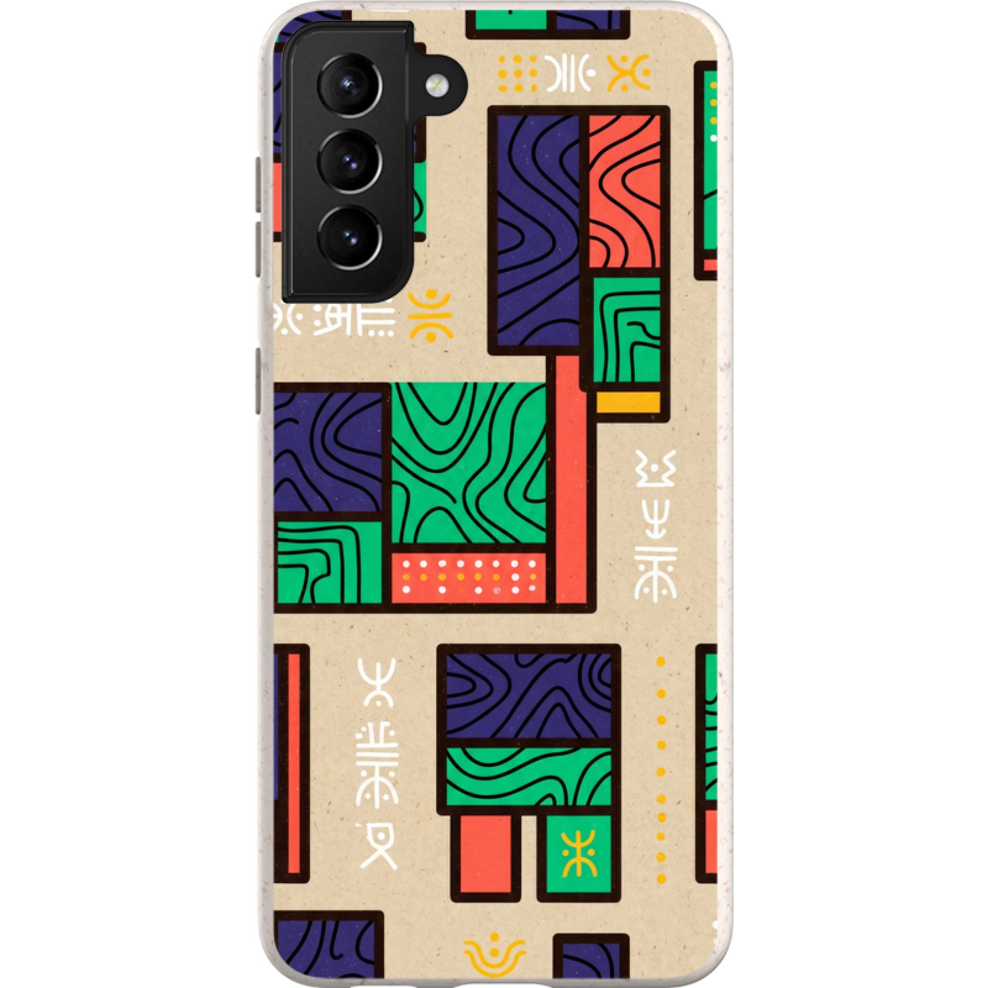 Ankara Blocks on Sand by Ada Okoye — Galaxy Bio-degradable Case for Samsung Galaxy — Finnaij