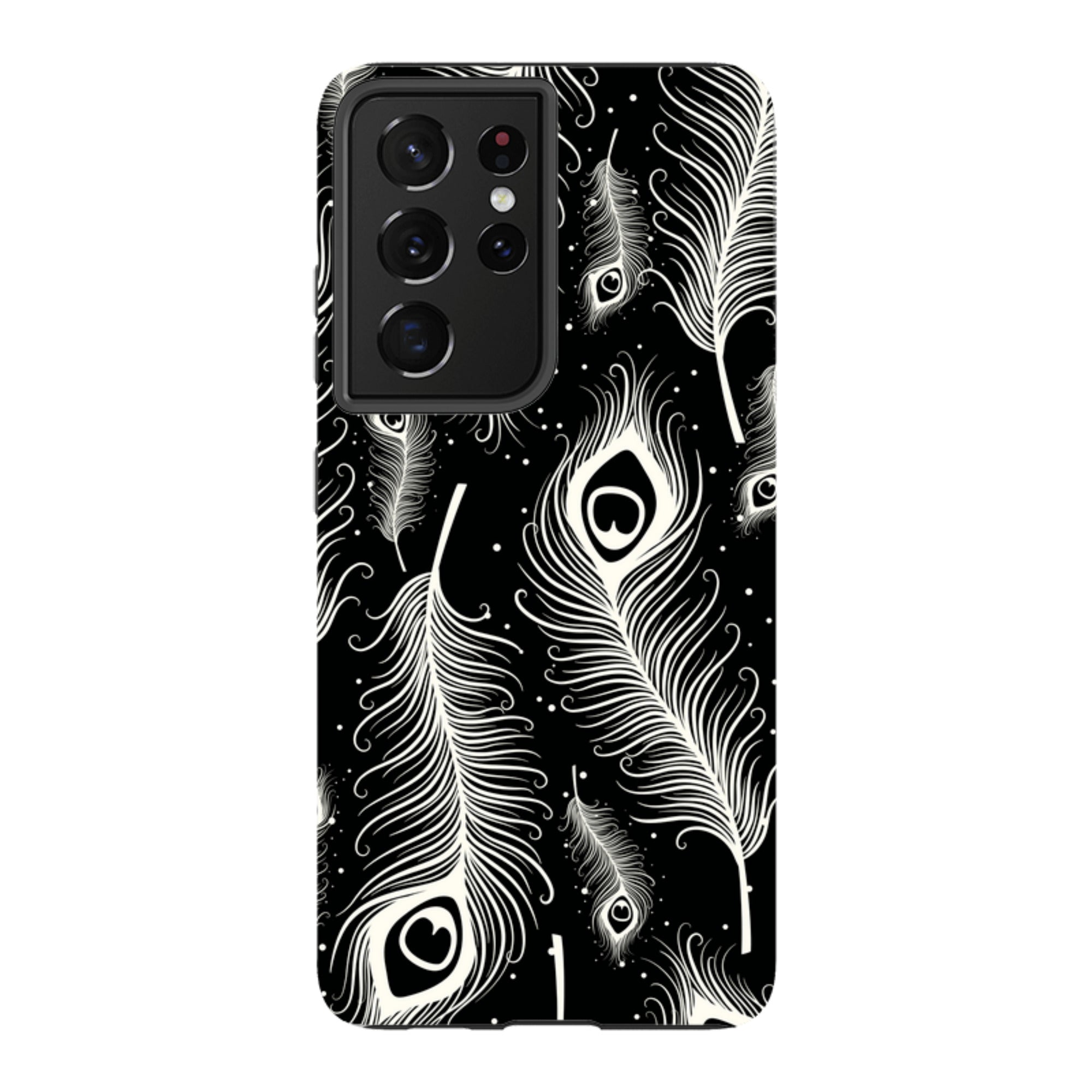 Feathers in Bloom Black — Samsung Galaxy Tough Case — Finnaij