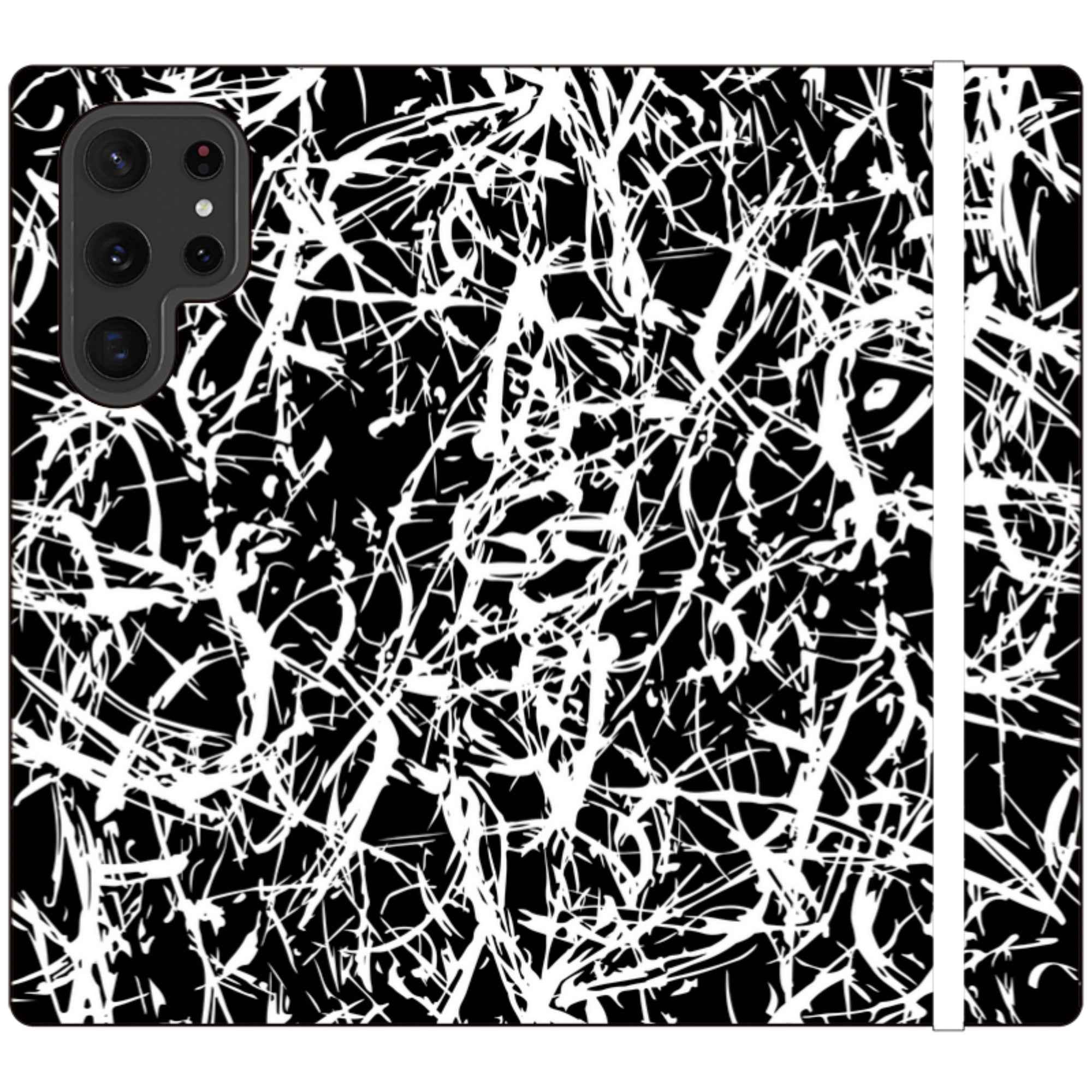 Black-White Grunge — Apple Folio Wallet Case — Finnaij