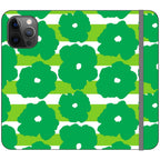 Bold Floral Green Vegan Leather — iPhone 12 Pro Max Wallet Case — Finnaij
