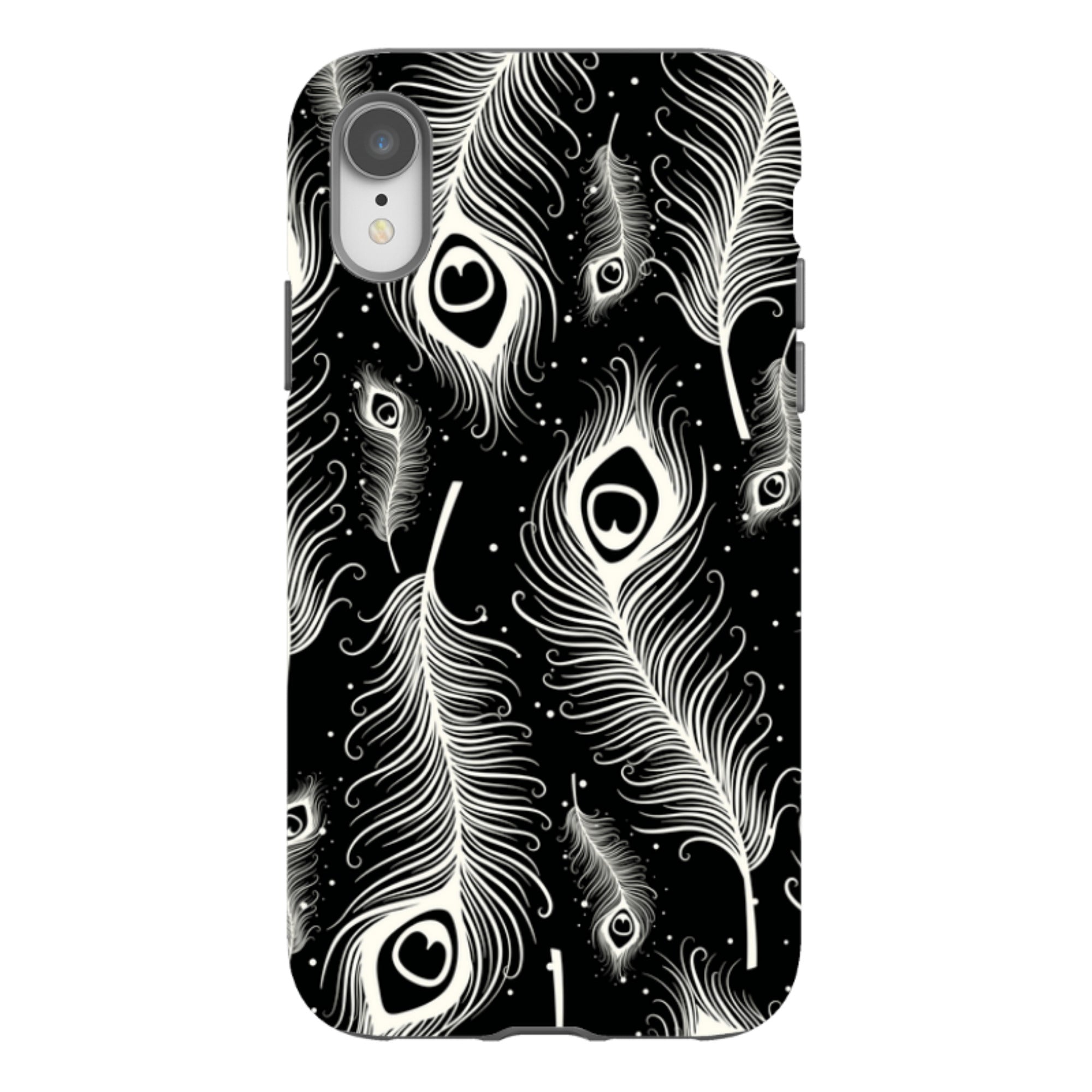 Feathers in Bloom Black - iPhone Tough Case