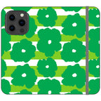 Bold Floral Green Vegan Leather — iPhone 13 Pro Wallet Case — Finnaij