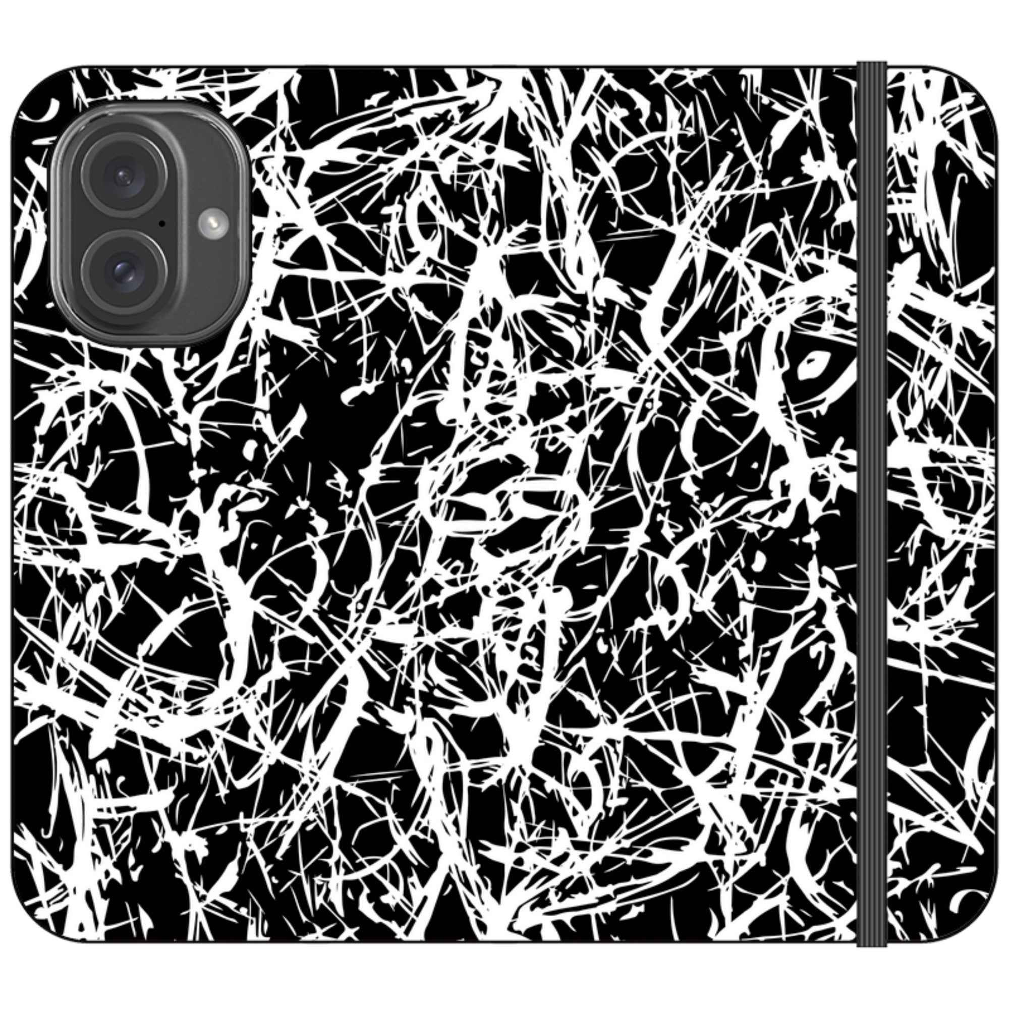 Black-White Grunge — iPhone 16 Wallet Case — Finnaij