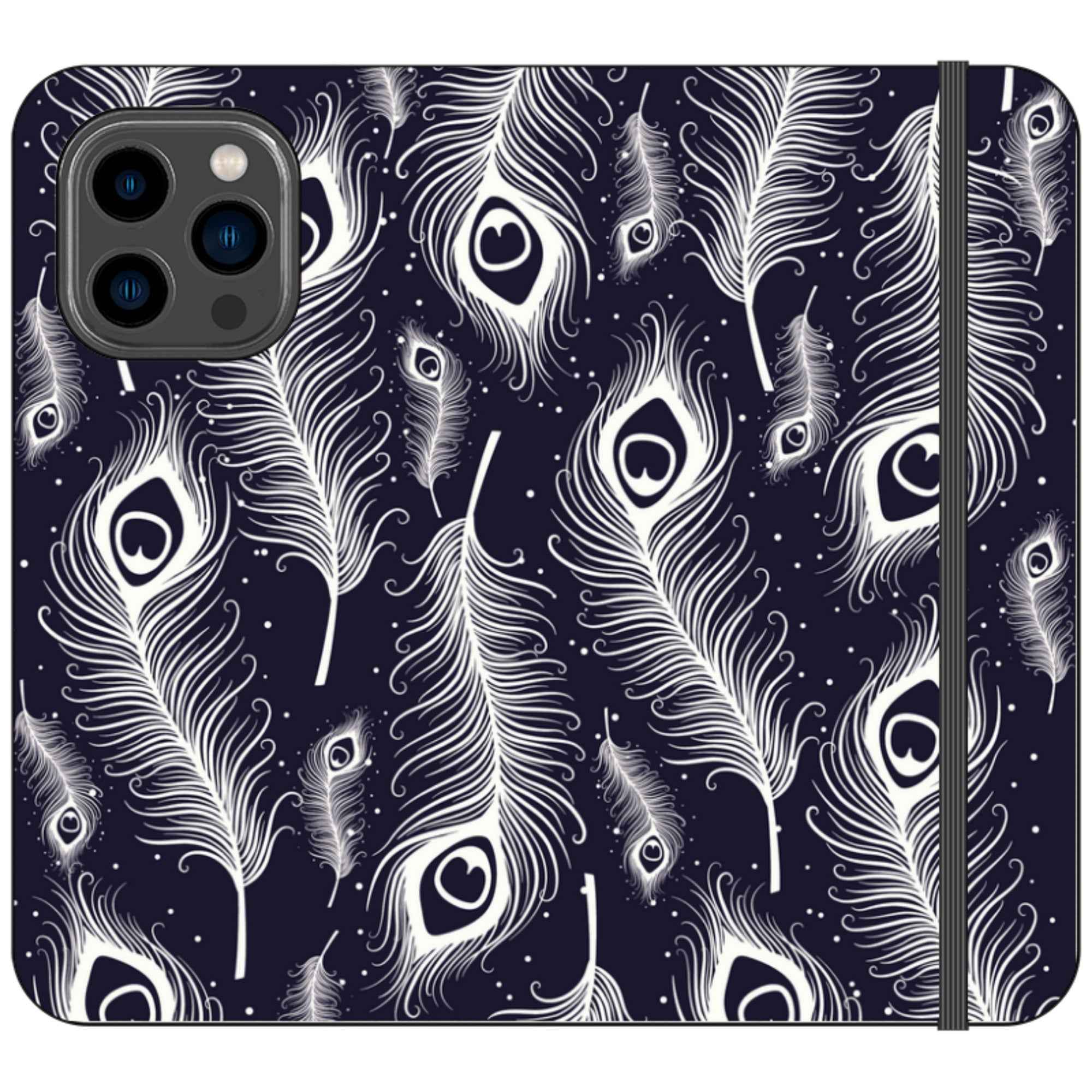 Feathers in Bloom Vegan Leather — iPhone 14 Pro Max Wallet Case — Finnaij