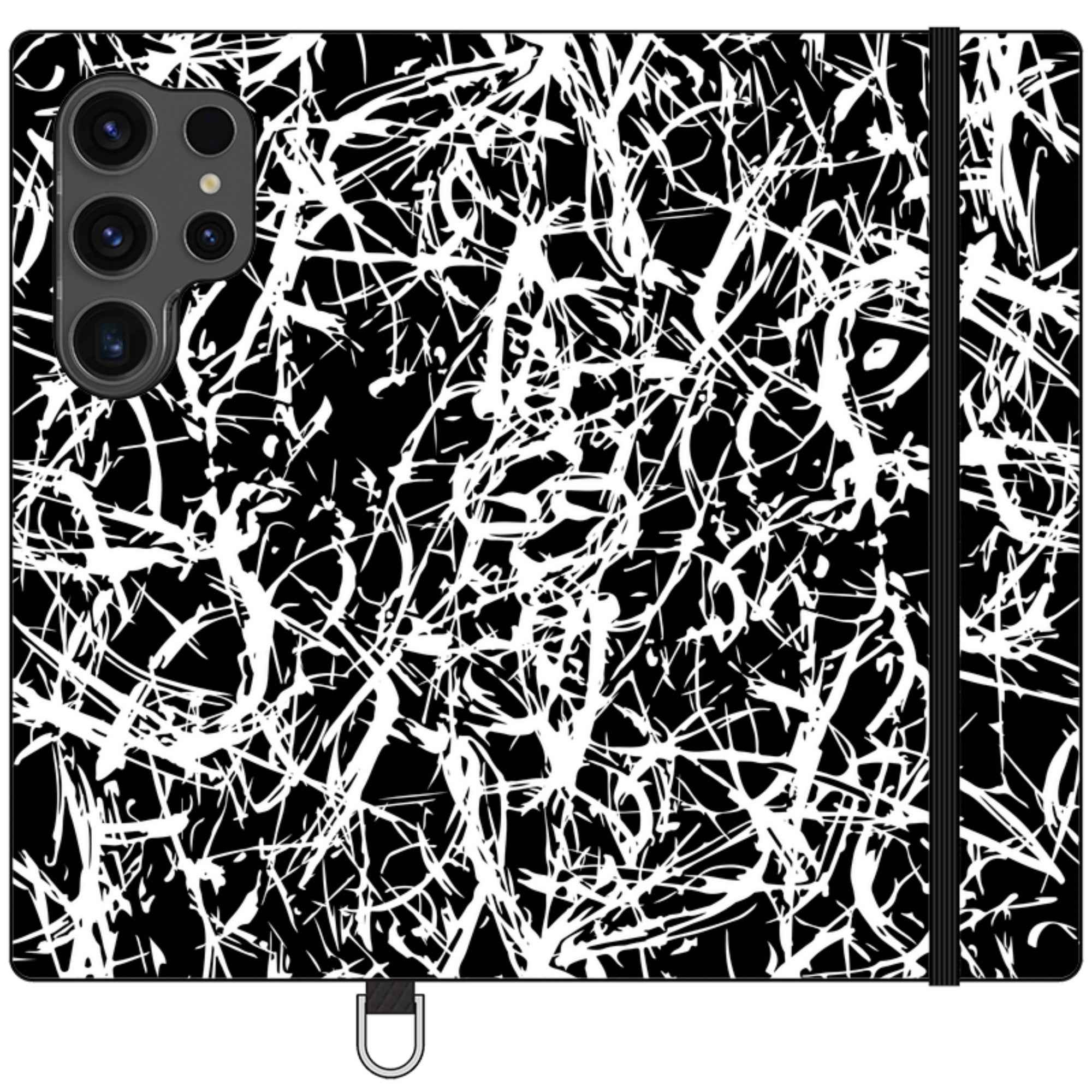 Black-White Grunge — Apple Folio Wallet Case — Finnaij