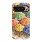 Market Umbrellas from Above by Tobi Akinyemi — Tough Case for Google Pixel — Finnaij