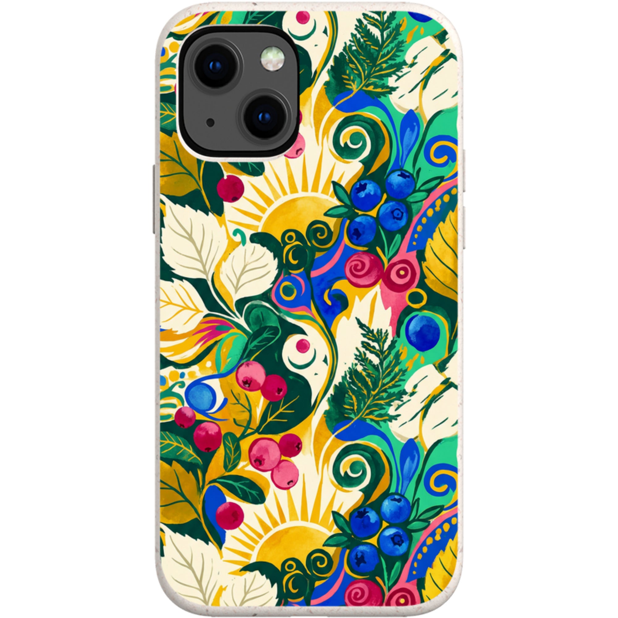 Berry Meadow Glow by Aino Kallio — iPhone 13 Mini iPhone Bio-degradable Case — Finnaij