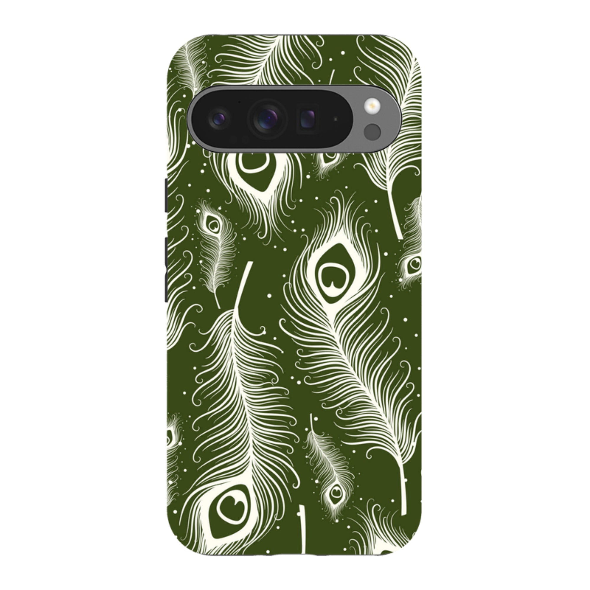 Feathers in Bloom Army Green — Google Tough Case — Finnaij