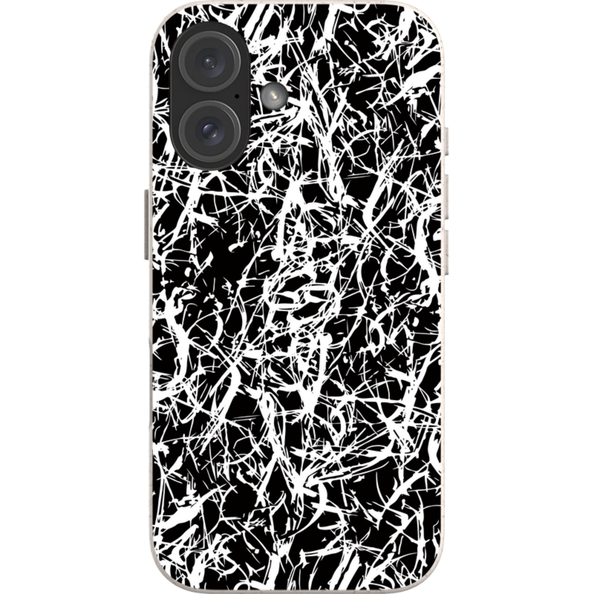 Black-White Grunge — iPhone 16 iPhone Bio-degradable Case — Finnaij