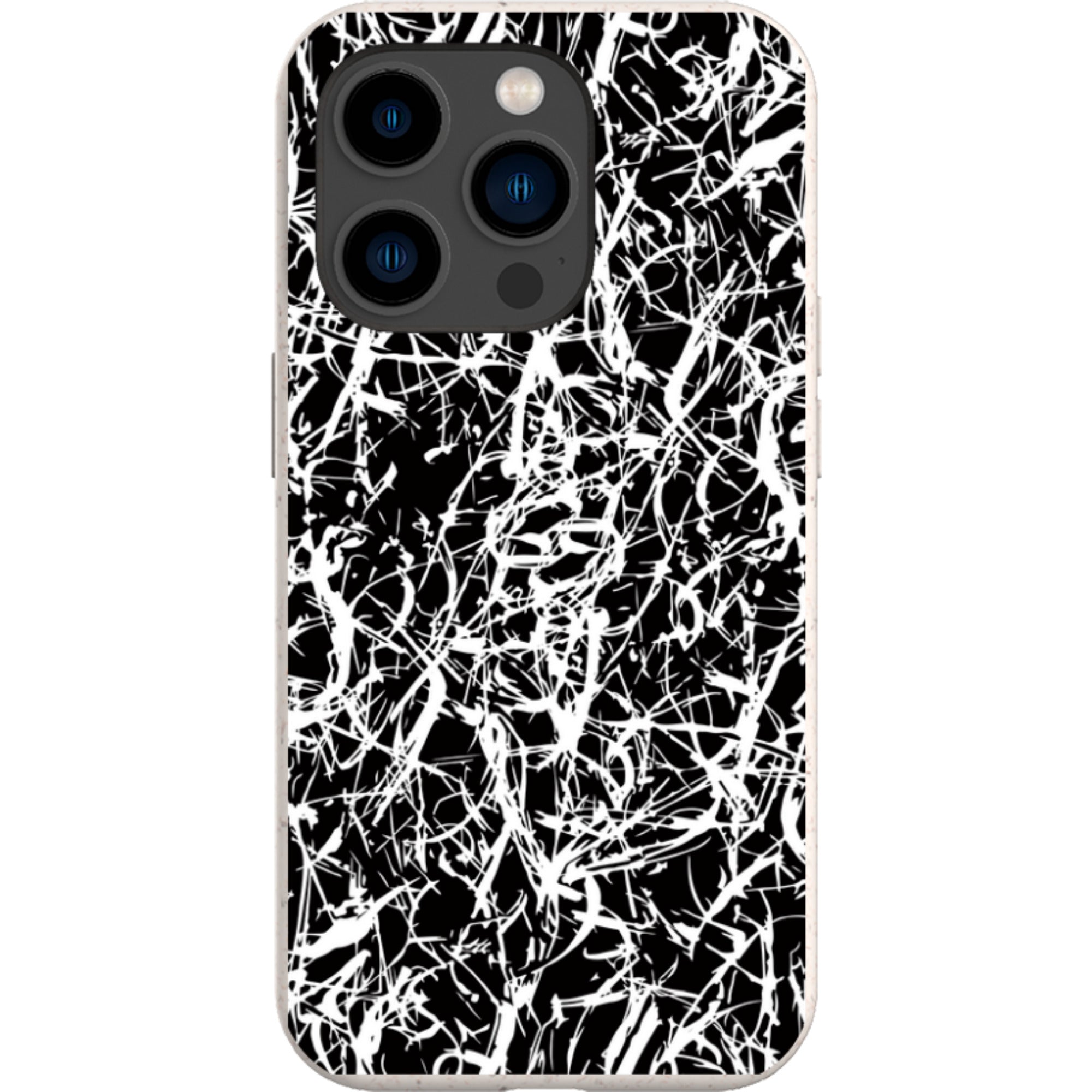 Black-White Grunge — iPhone 14 Pro iPhone Bio-degradable Case — Finnaij