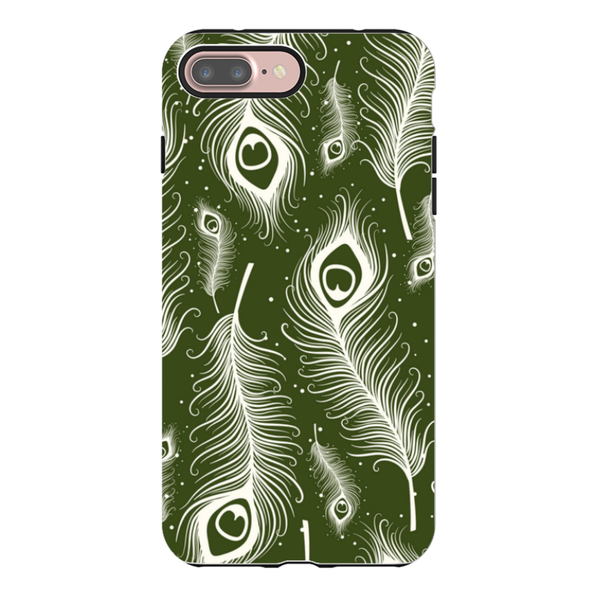 Feathers in Bloom Army Green - iPhone Tough Case
