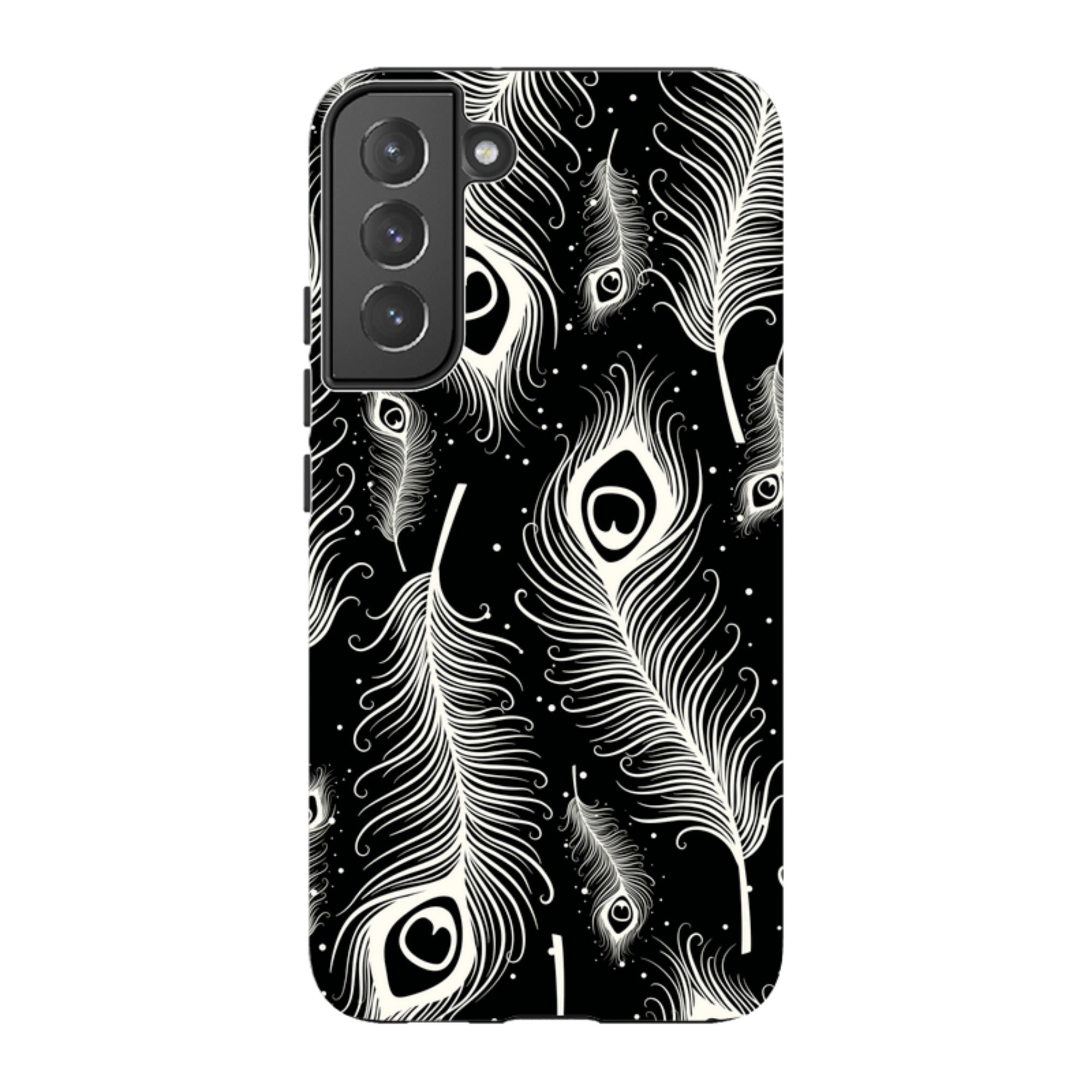 Feathers in Bloom Black — Samsung Galaxy Tough Case — Finnaij