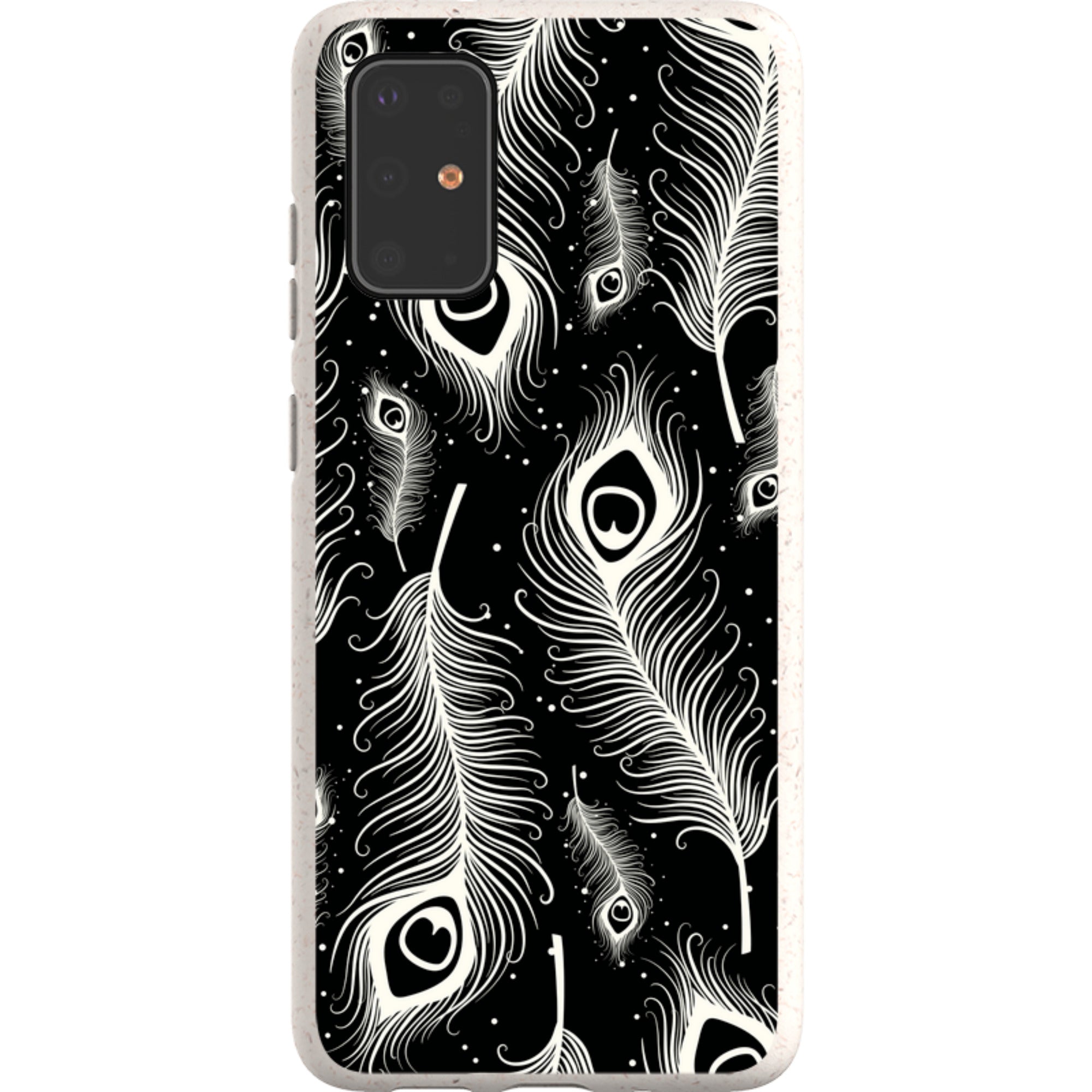 Feathers in Bloom Black — Samsung Galaxy Bio-degradable Case — Finnaij