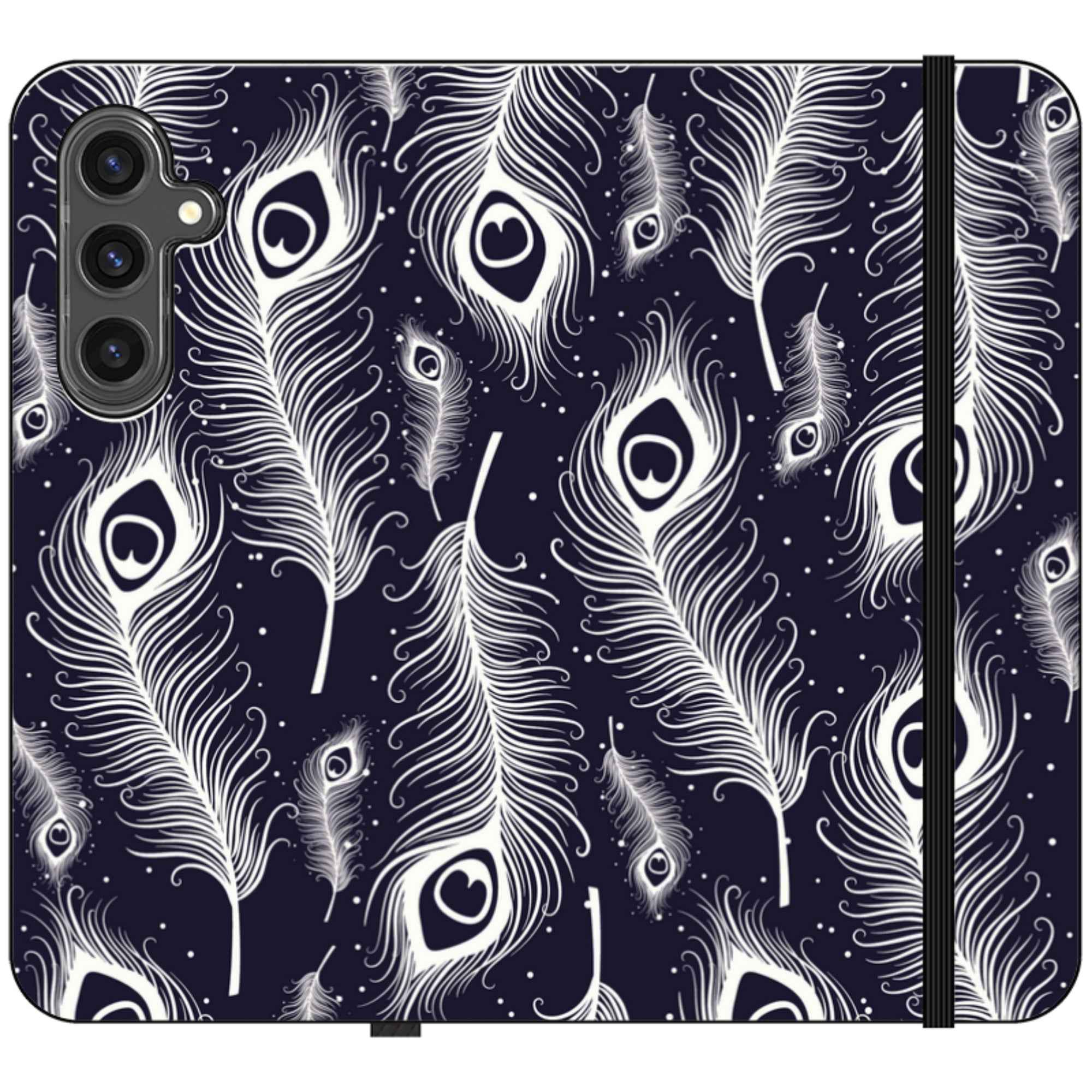 Feathers in Bloom — Apple Vegan Leather Folio Wallet Case — Finnaij