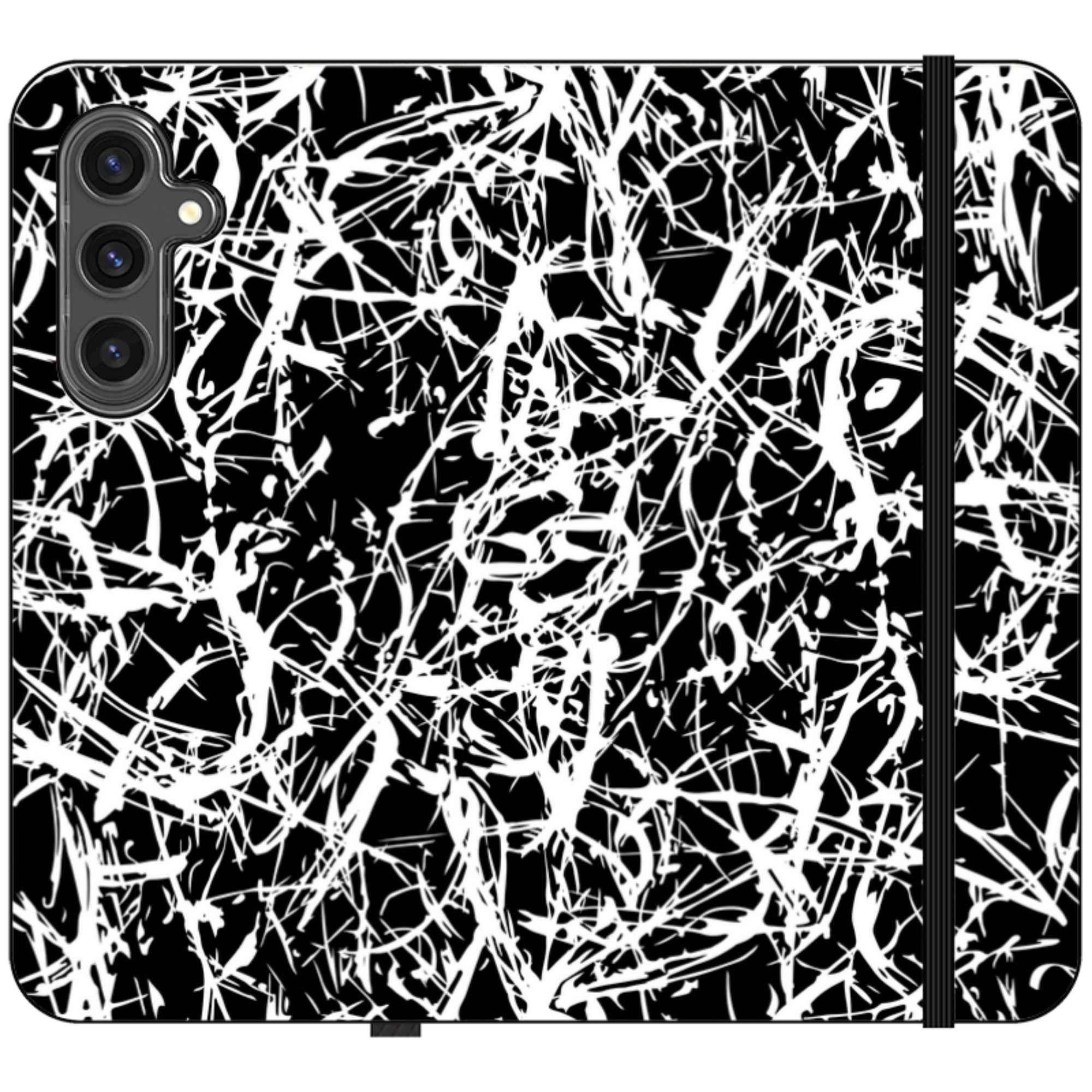 Black-White Grunge — Apple Folio Wallet Case — Finnaij