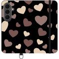 White & Black Hearts — Apple Vegan Leather Folio Wallet Case — Finnaij