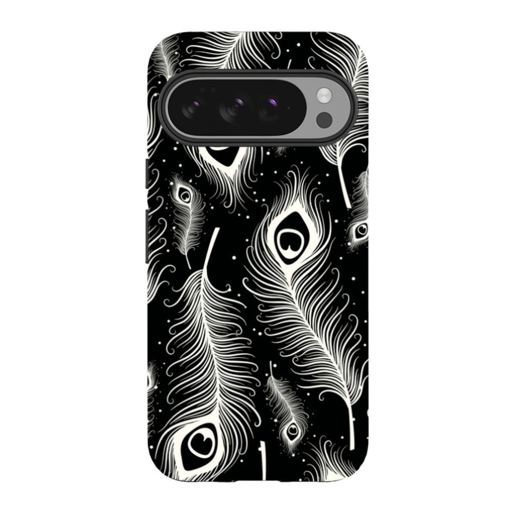 Feathers in Bloom Black — Google Tough Case — Finnaij